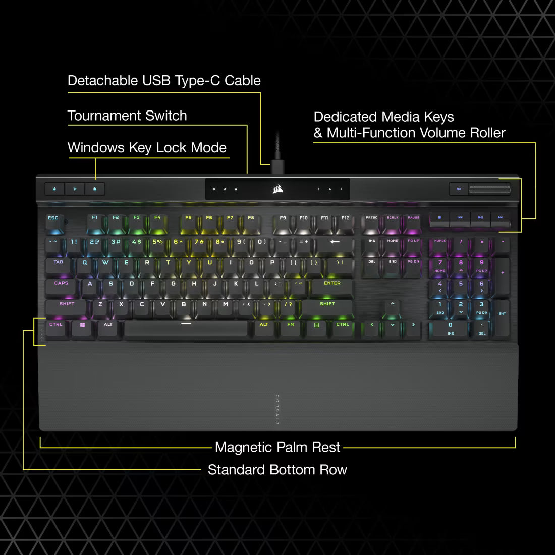 CORSAIR K70 RGB PRO Mechanical Gaming Keyboard - Cherry MX Speed Silver