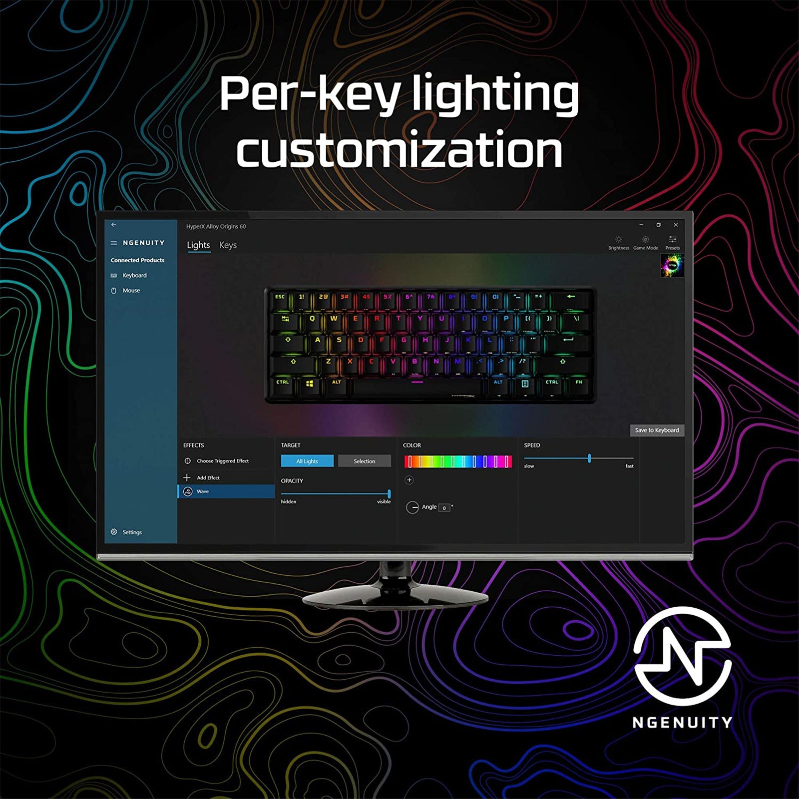 HyperX Alloy Origins 60 RGB Mechanical Gaming Keyboard Aqua Switch
