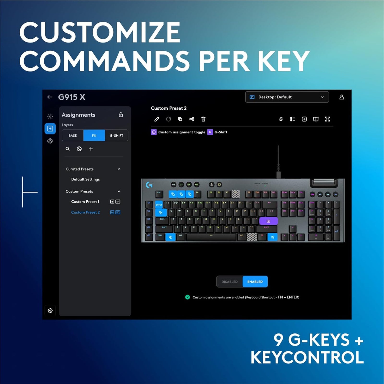 Logitech G915 X Low-Profile Wired Gaming Keyboard