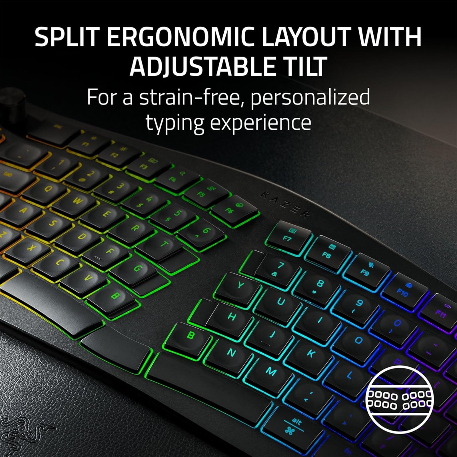 Razer Pro Type Ergo - Wireless Split Ergonomic RGB Keyboard