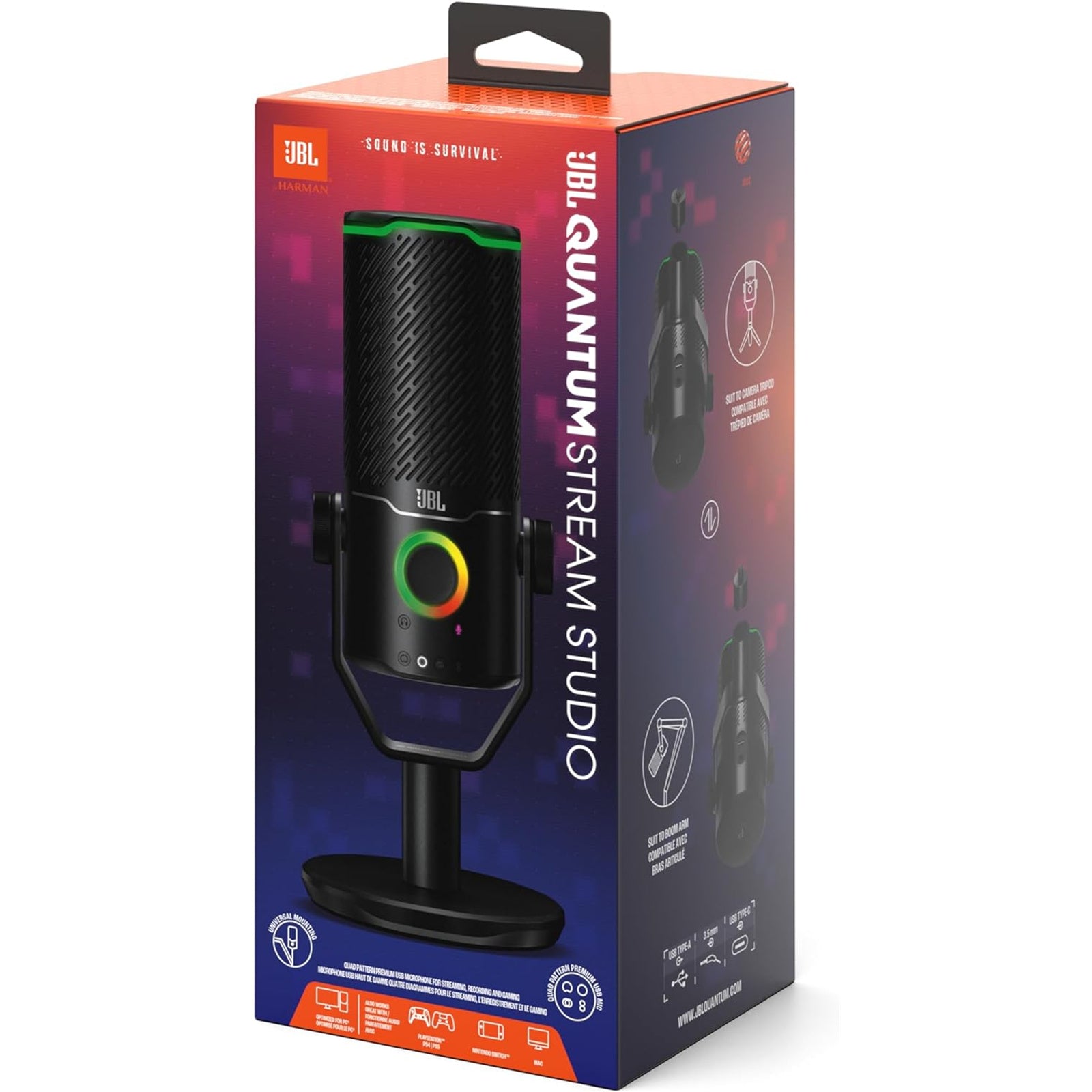 JBL Quantum Stream Studio Microphone (Black)