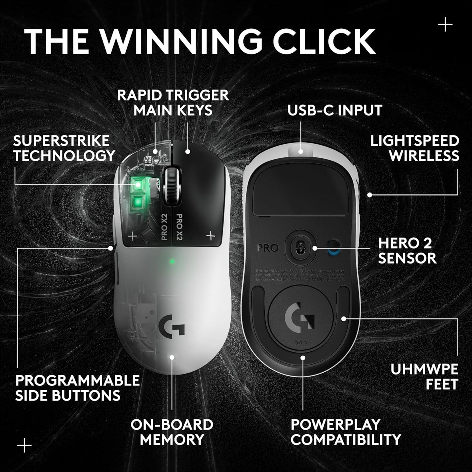 Logitech G Pro X2 SUPERSTRIKE LIGHTSPEED Wireless Gaming Mouse