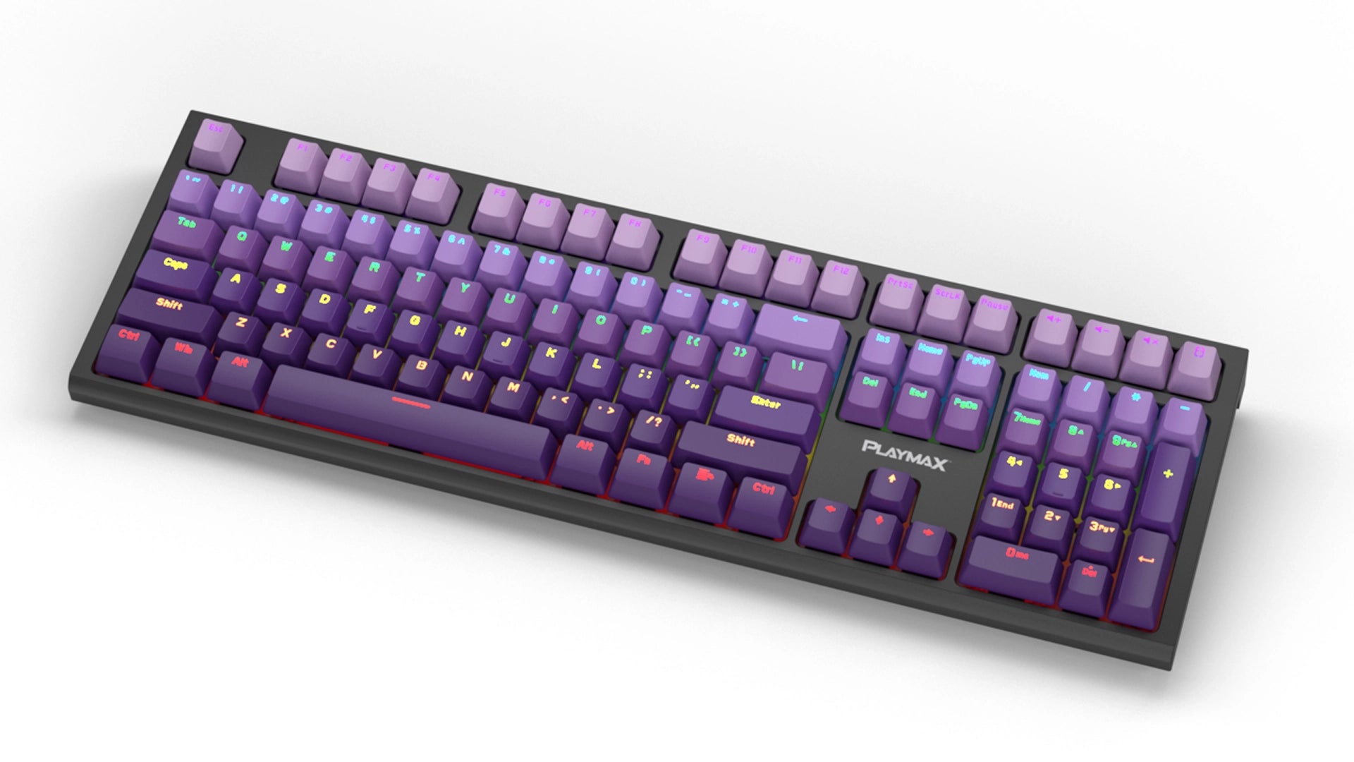 Playmax PRO Black RGB Mechanical Gaming Keyboard w/ Bonus Purple Key Caps