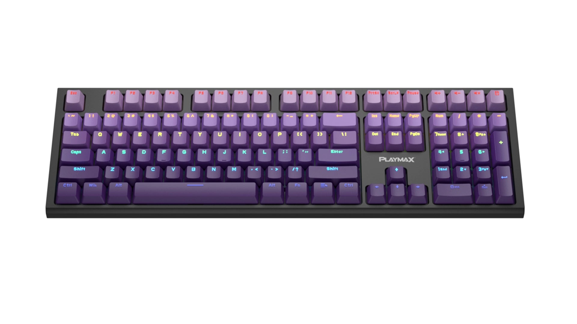 Playmax PRO Black RGB Mechanical Gaming Keyboard w/ Bonus Purple Key Caps
