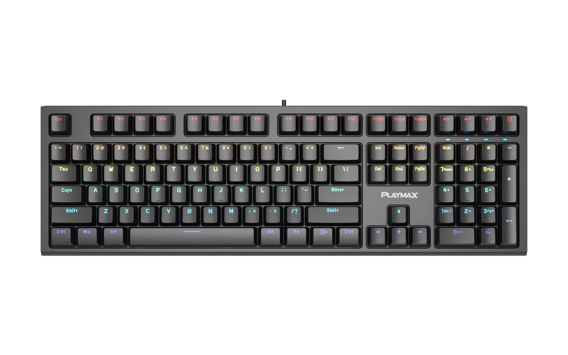 Playmax PRO Black RGB Mechanical Gaming Keyboard w/ Bonus Purple Key Caps