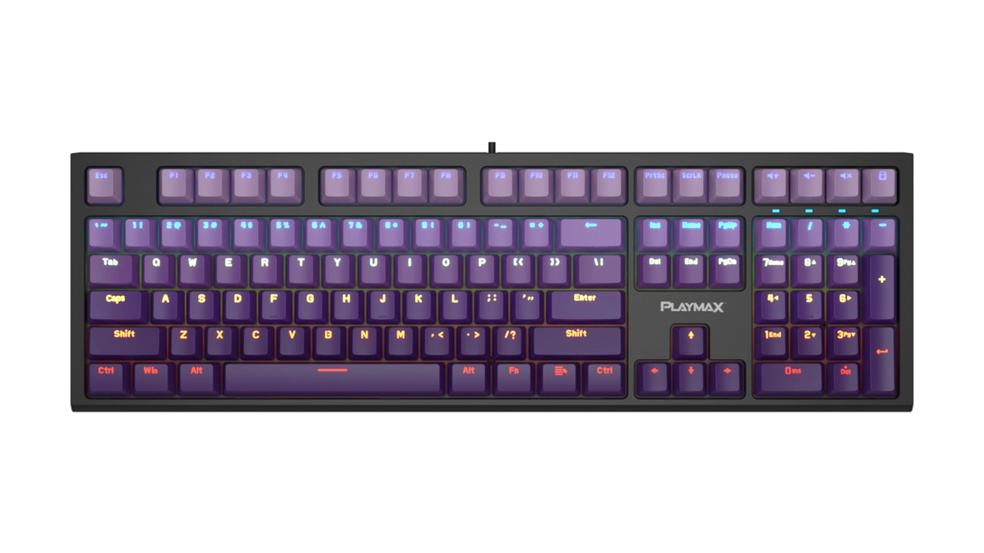 Playmax PRO Black RGB Mechanical Gaming Keyboard w/ Bonus Purple Key Caps