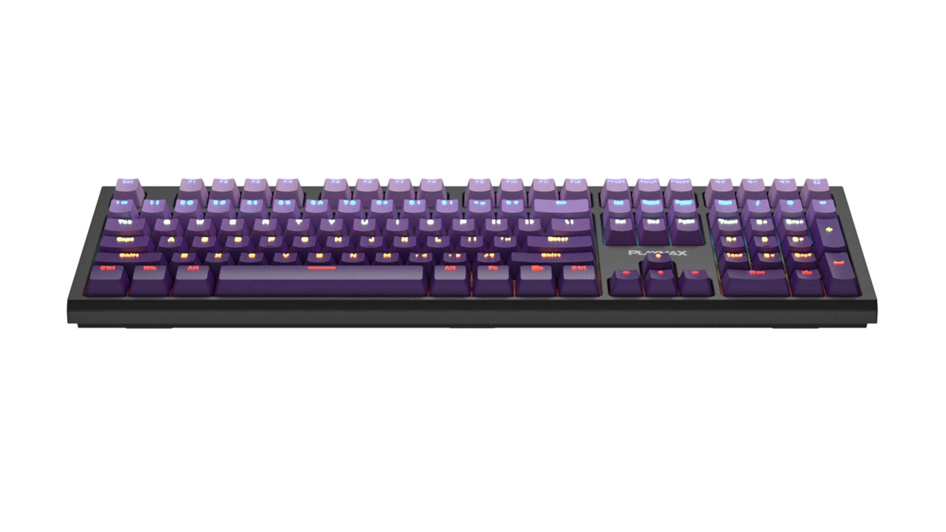 Playmax PRO Black RGB Mechanical Gaming Keyboard w/ Bonus Purple Key Caps