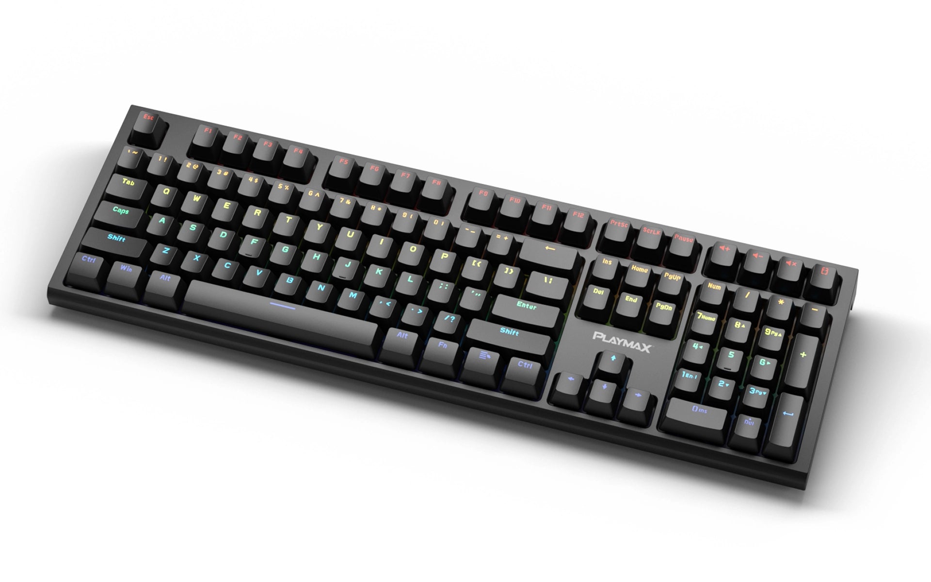 Playmax PRO Black RGB Mechanical Gaming Keyboard w/ Bonus Purple Key Caps