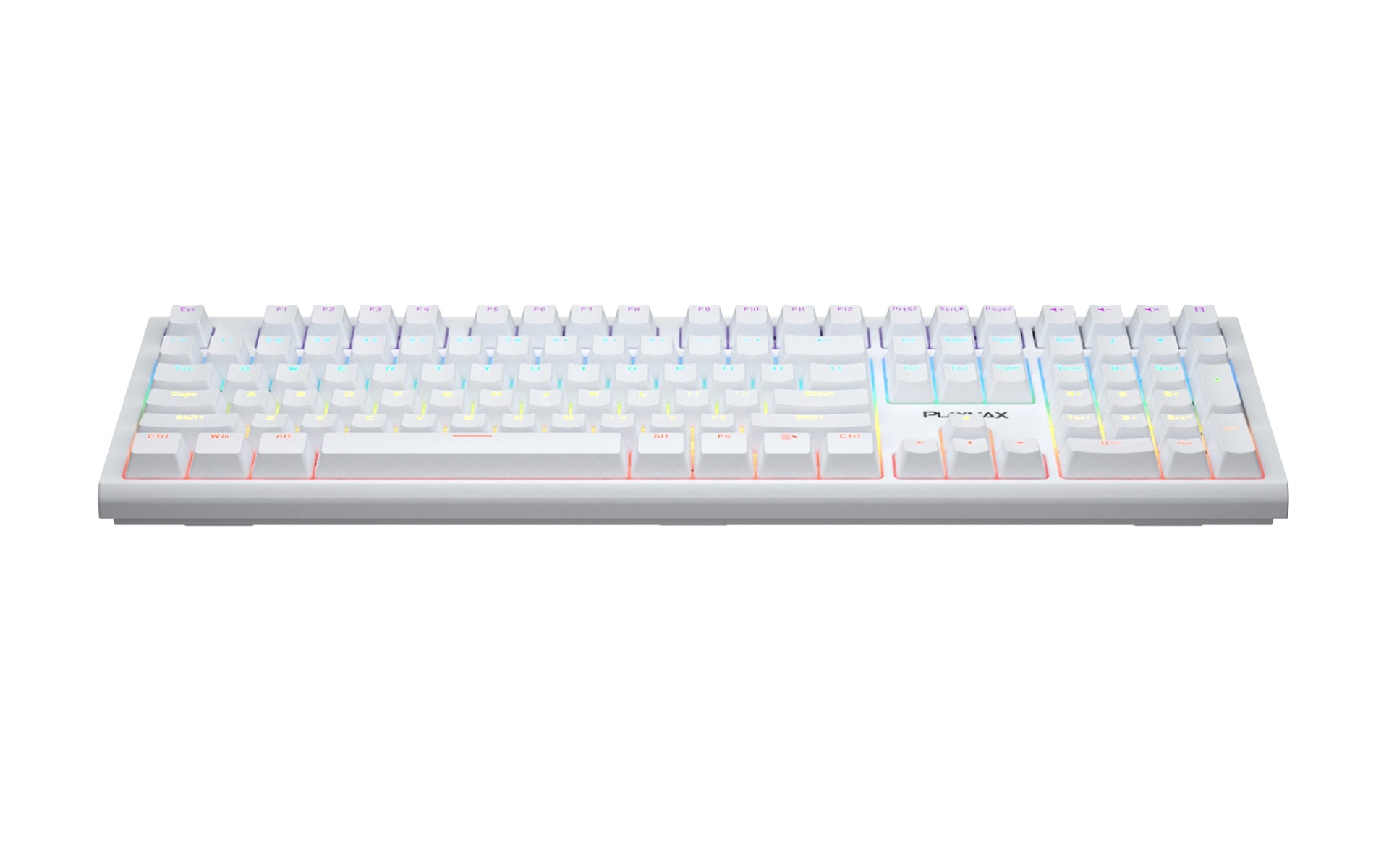 Playmax PRO White RGB Mechanical Gaming Keyboard w/ Bonus Blue Key Caps