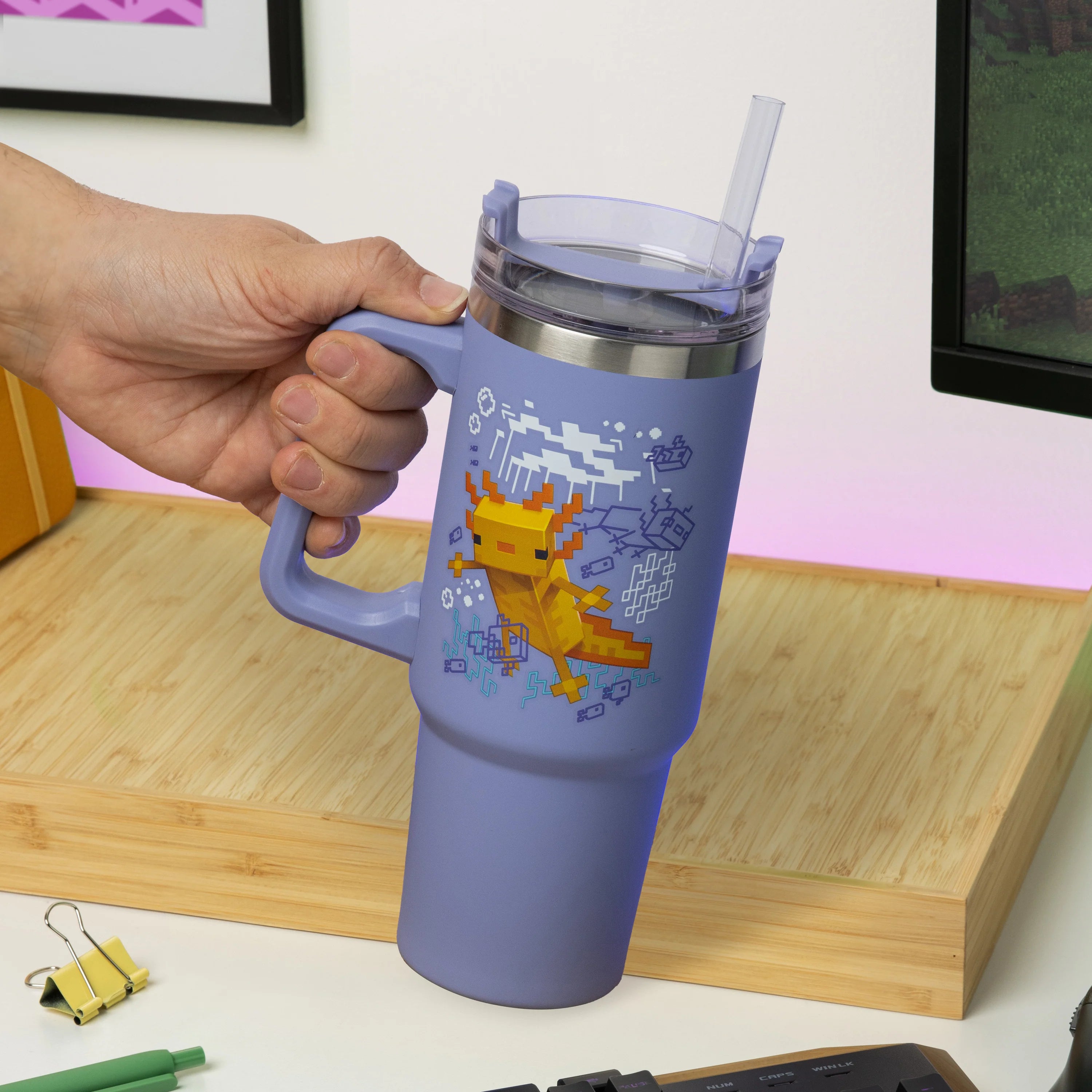 Minecraft Purple Travel Cup (900mls)