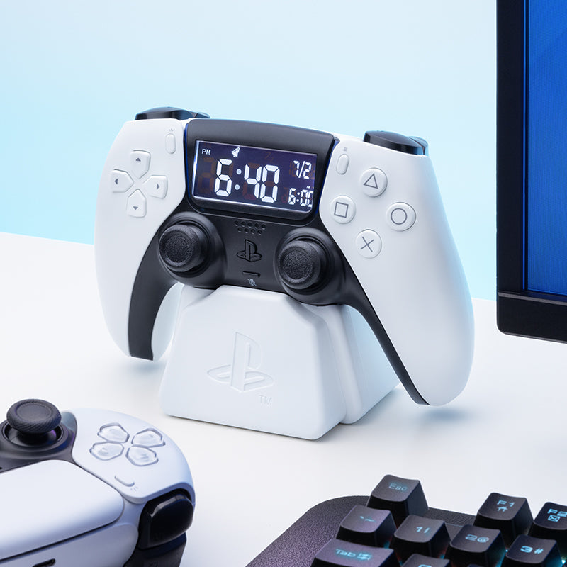 PlayStation PS5 Digital Alarm Clock (White Base)