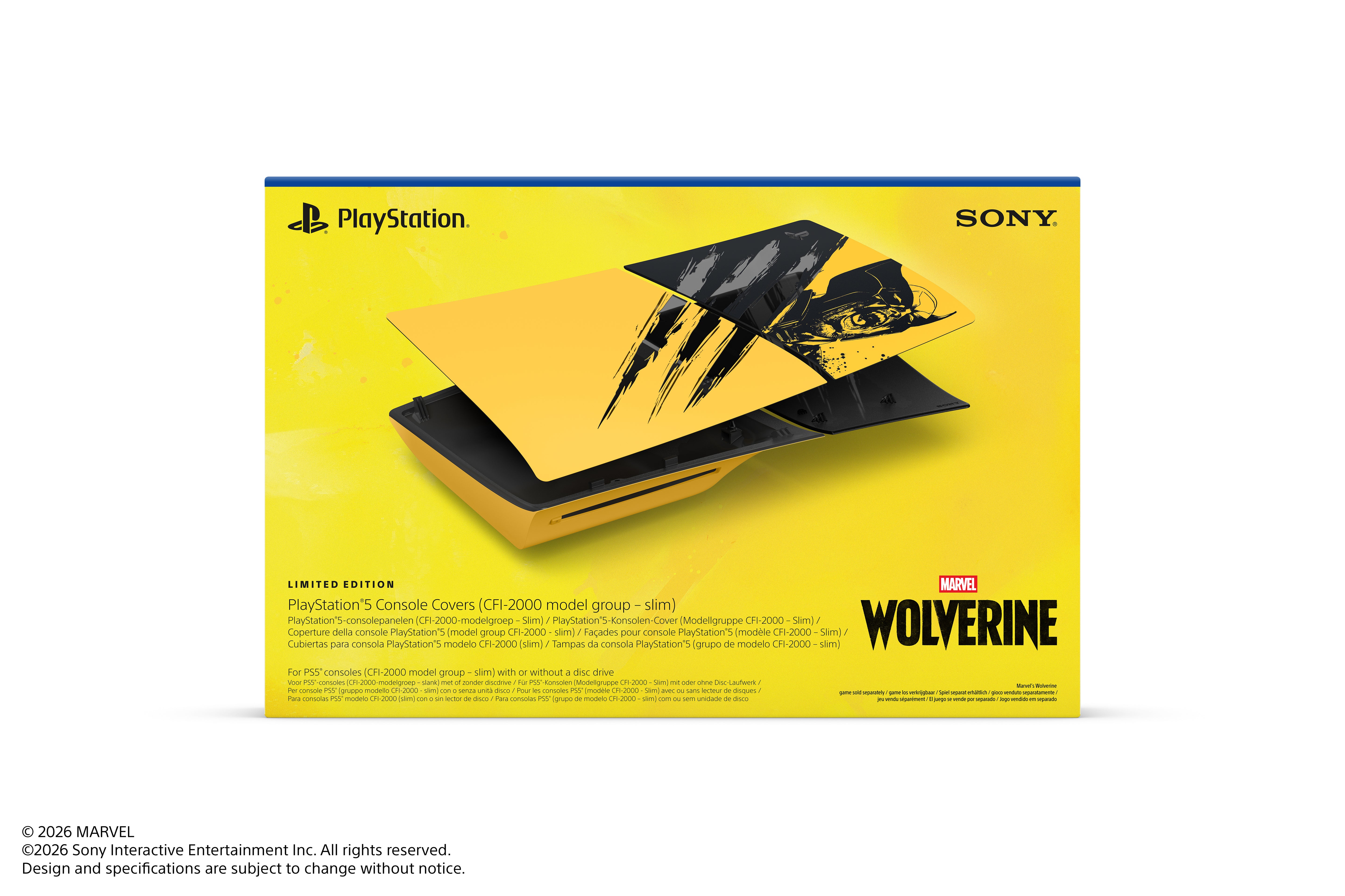 PS5 PlayStation 5 Console Covers - Marvel’s Wolverine Battle Yellow Limited Edition