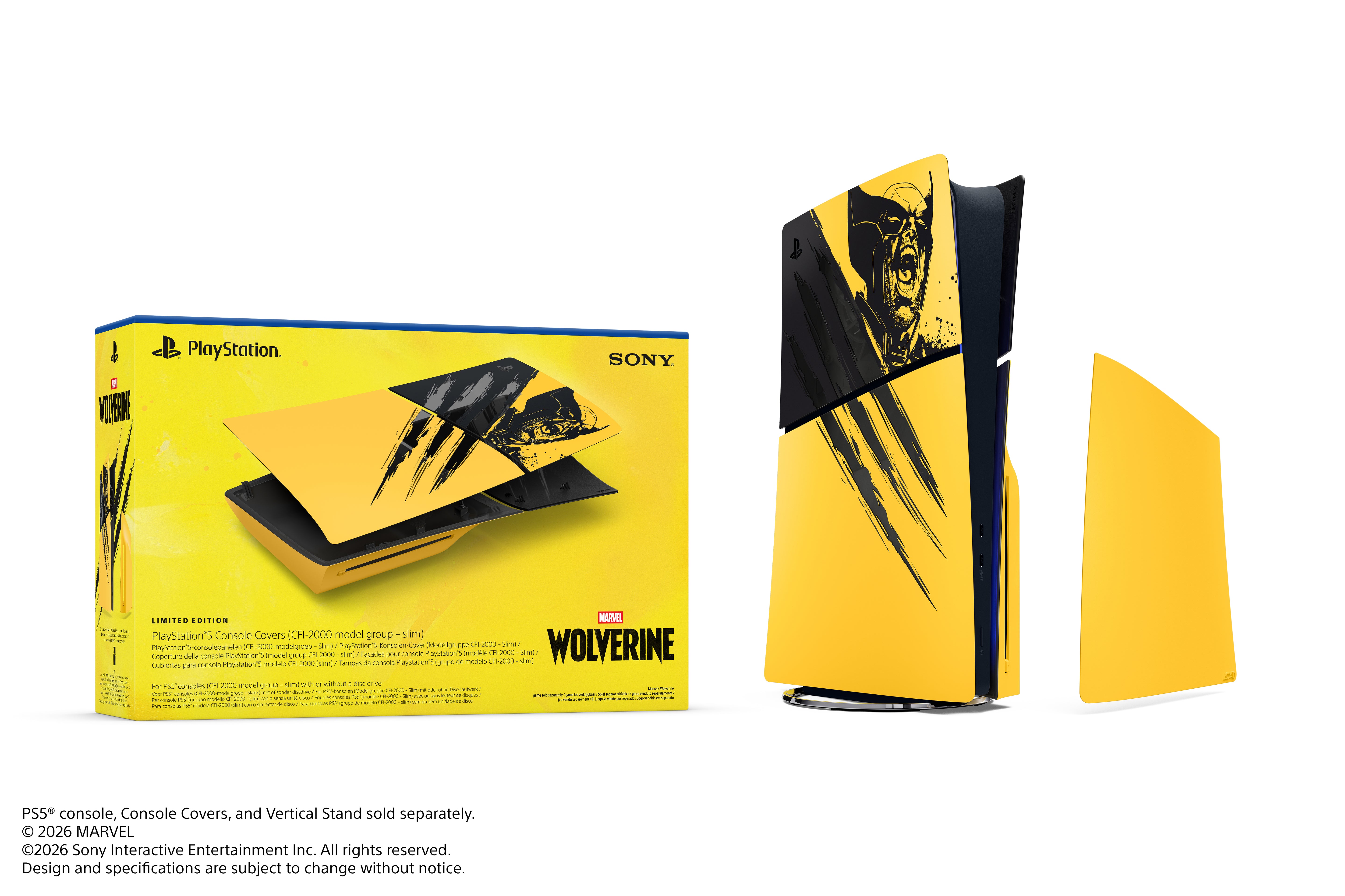 PS5 PlayStation 5 Console Covers - Marvel’s Wolverine Battle Yellow Limited Edition