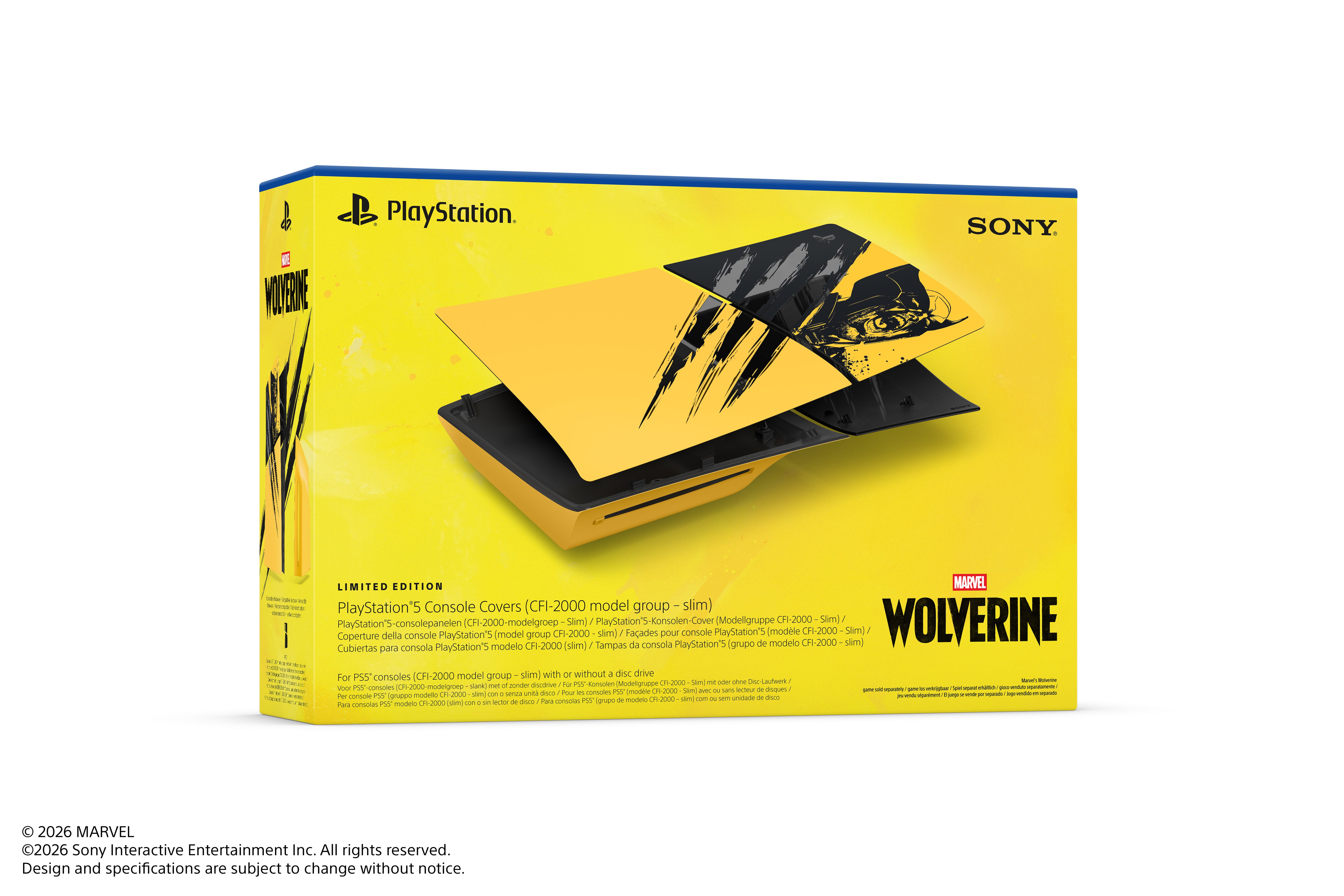 PS5 PlayStation 5 Console Covers - Marvel’s Wolverine Battle Yellow Limited Edition