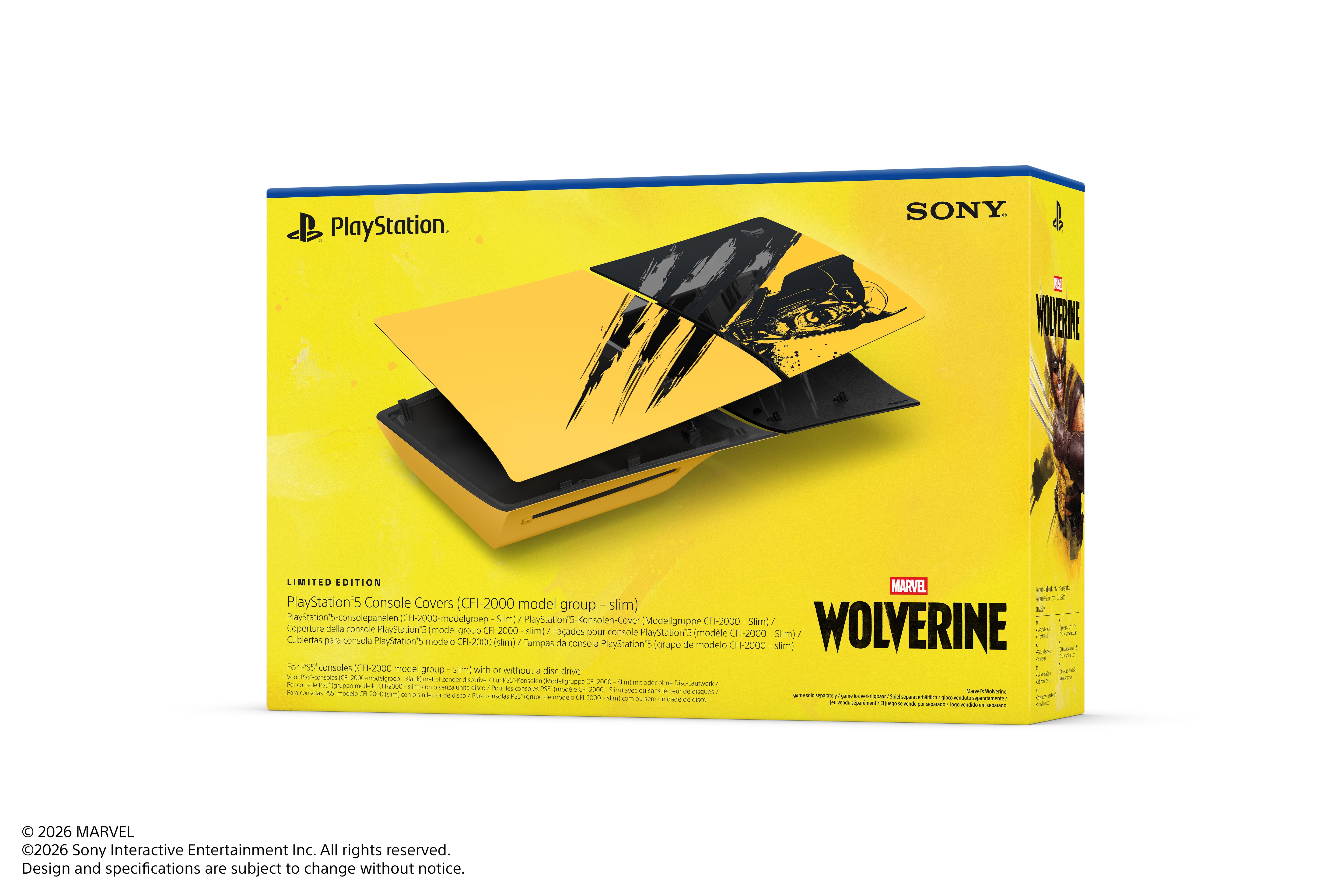 PS5 PlayStation 5 Console Covers - Marvel’s Wolverine Battle Yellow Limited Edition