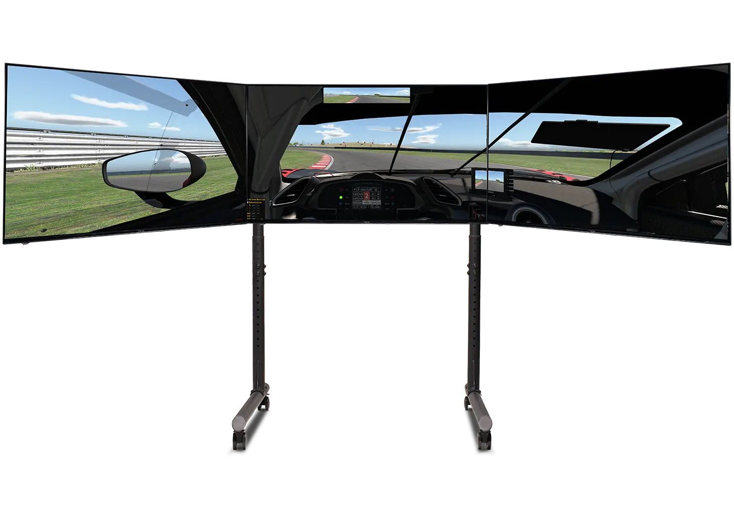 Next Level Racing Round Tube Freestanding Triple Monitor Stand