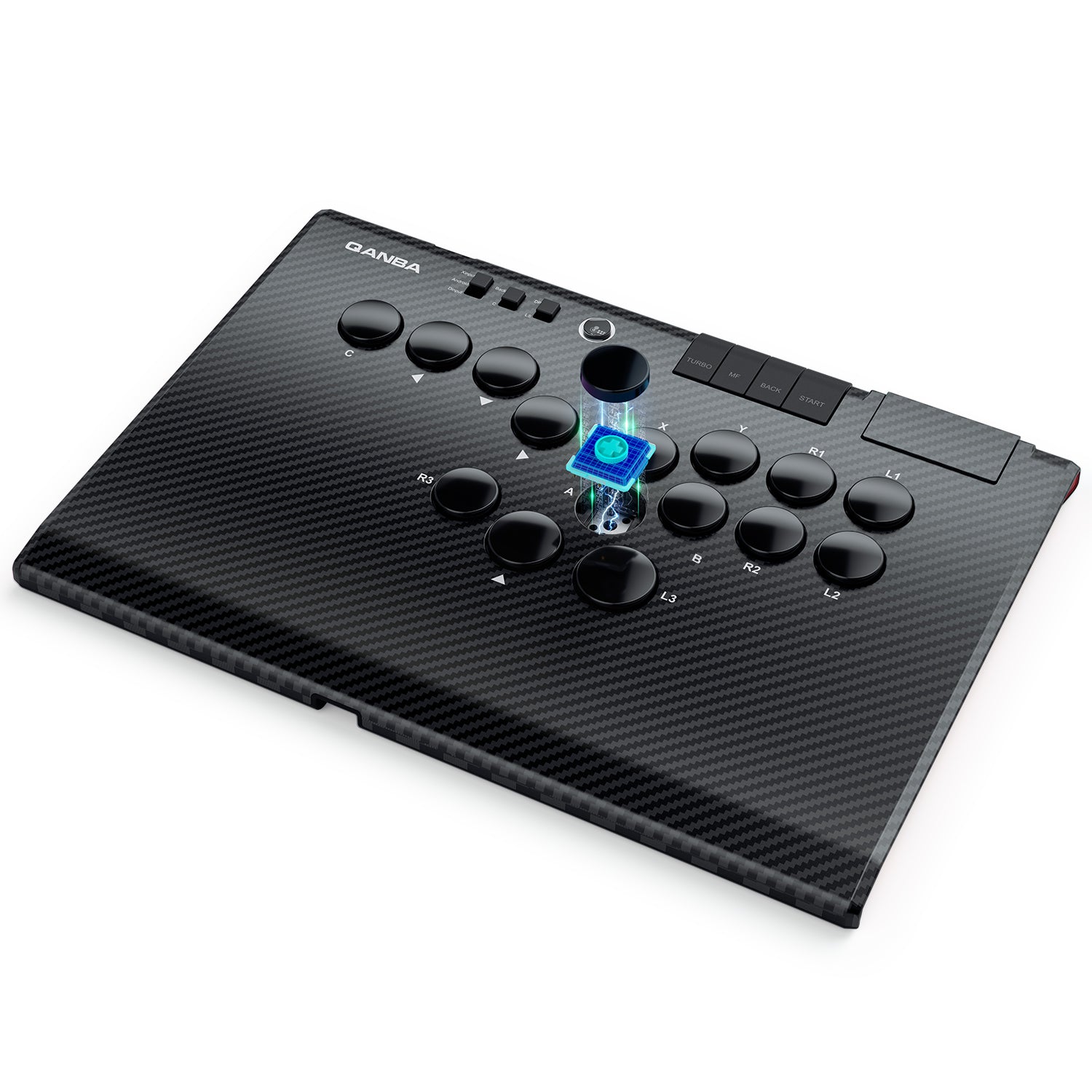 Qanba Ruby Arcade Controller - Carbon Fiber Black + FREE Carry Bag