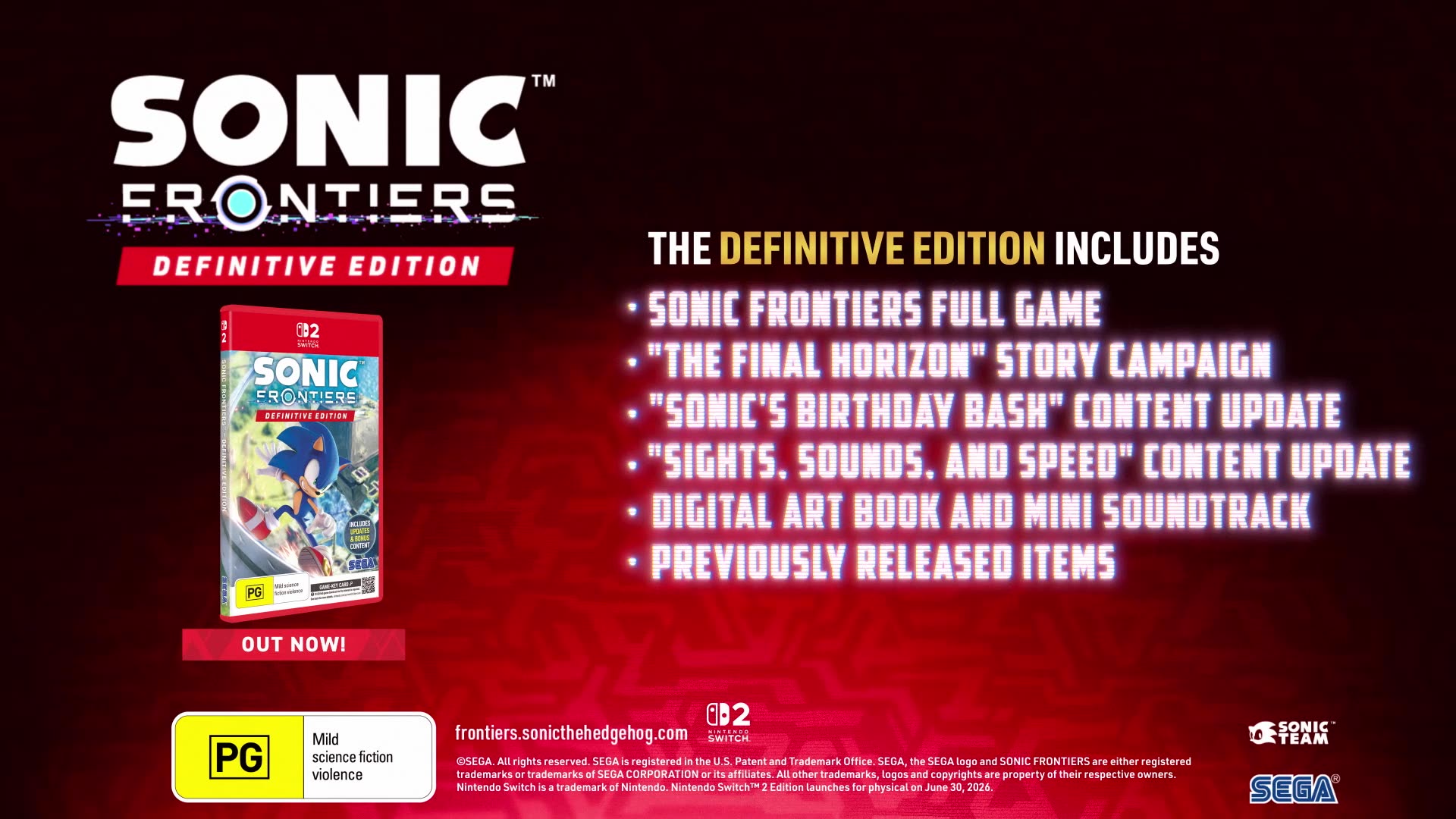 Sonic Frontiers Definitive Edition - Nintendo Switch 2