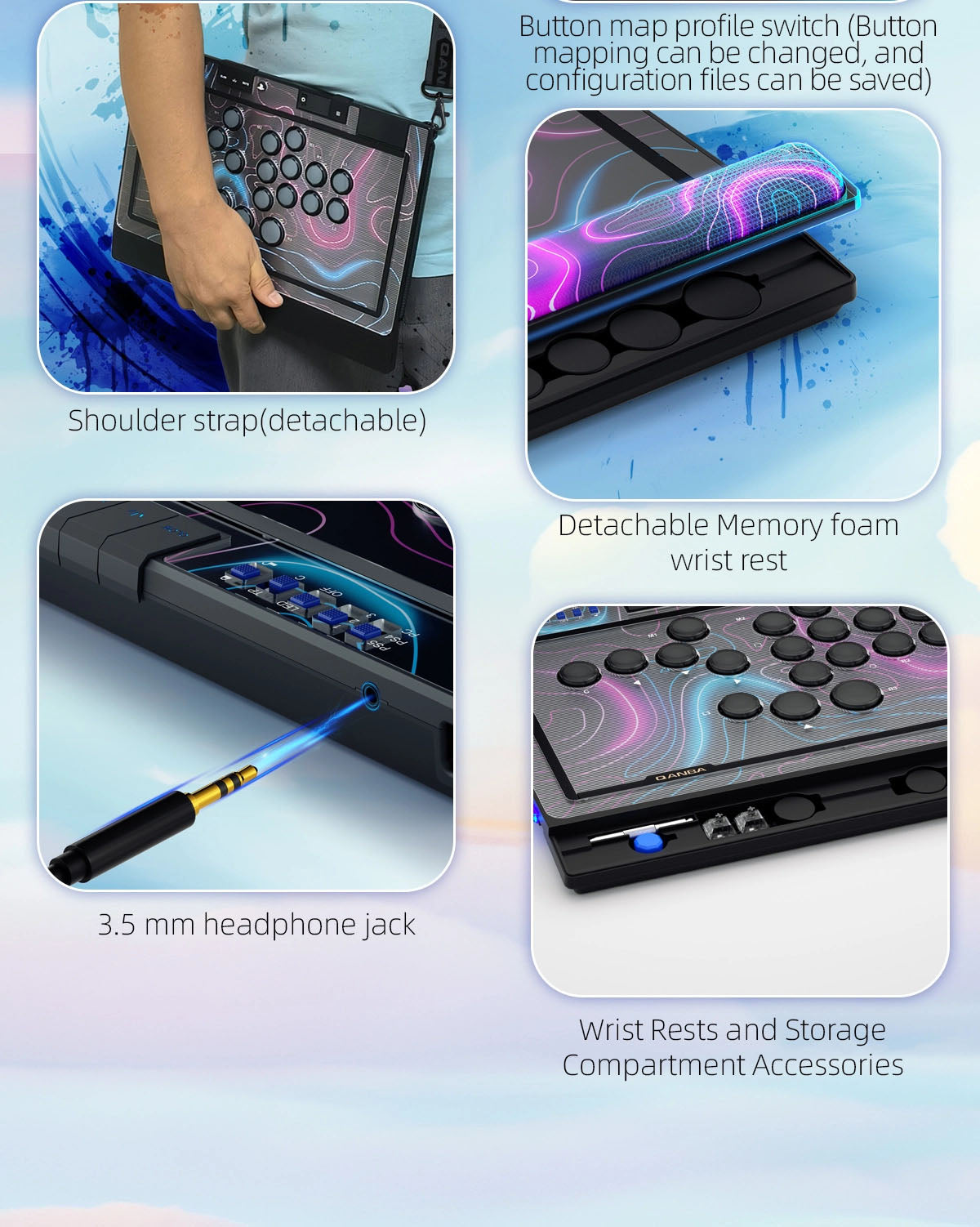 Qanba Sapphire Arcade Controller - PS5/PS4/PC