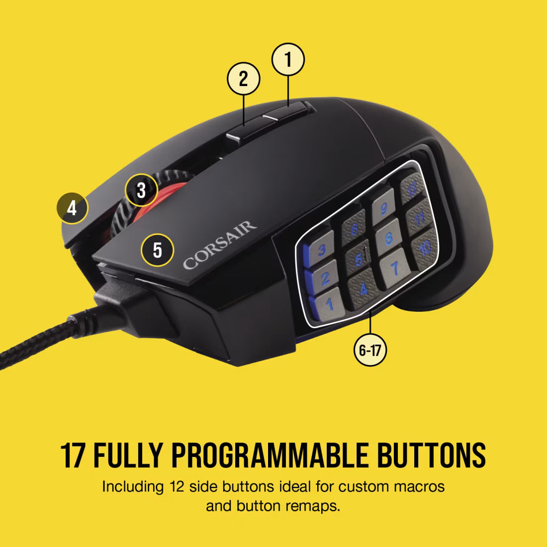 CORSAIR Scimitar Elite RGB MOBA/MMO Optical Gaming Mouse