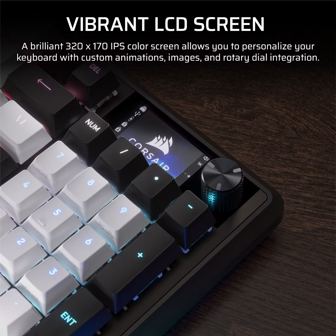 CORSAIR Vanguard 96-Pulse Dual Tone PBT  Black & White Keyboard