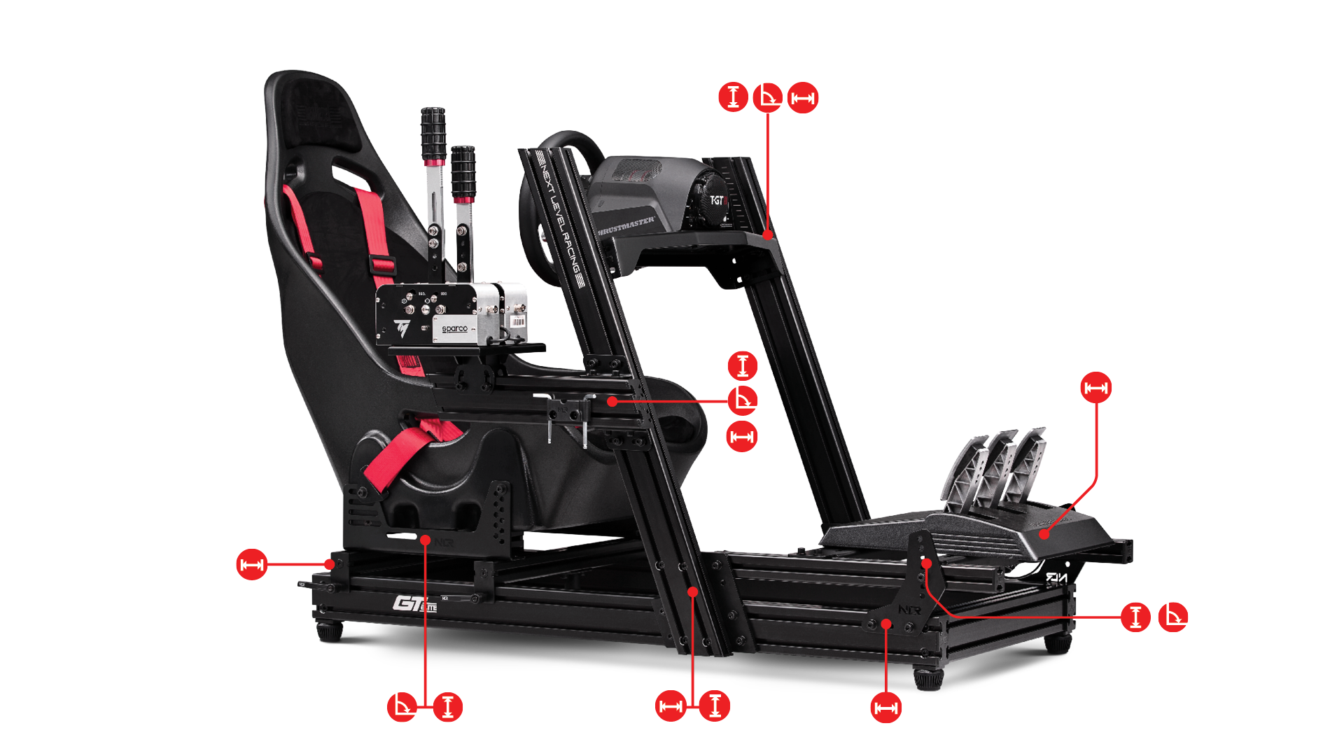 Next Level Racing GTElite Aluminium Simulator Cockpit - Wheel Plate Edition
