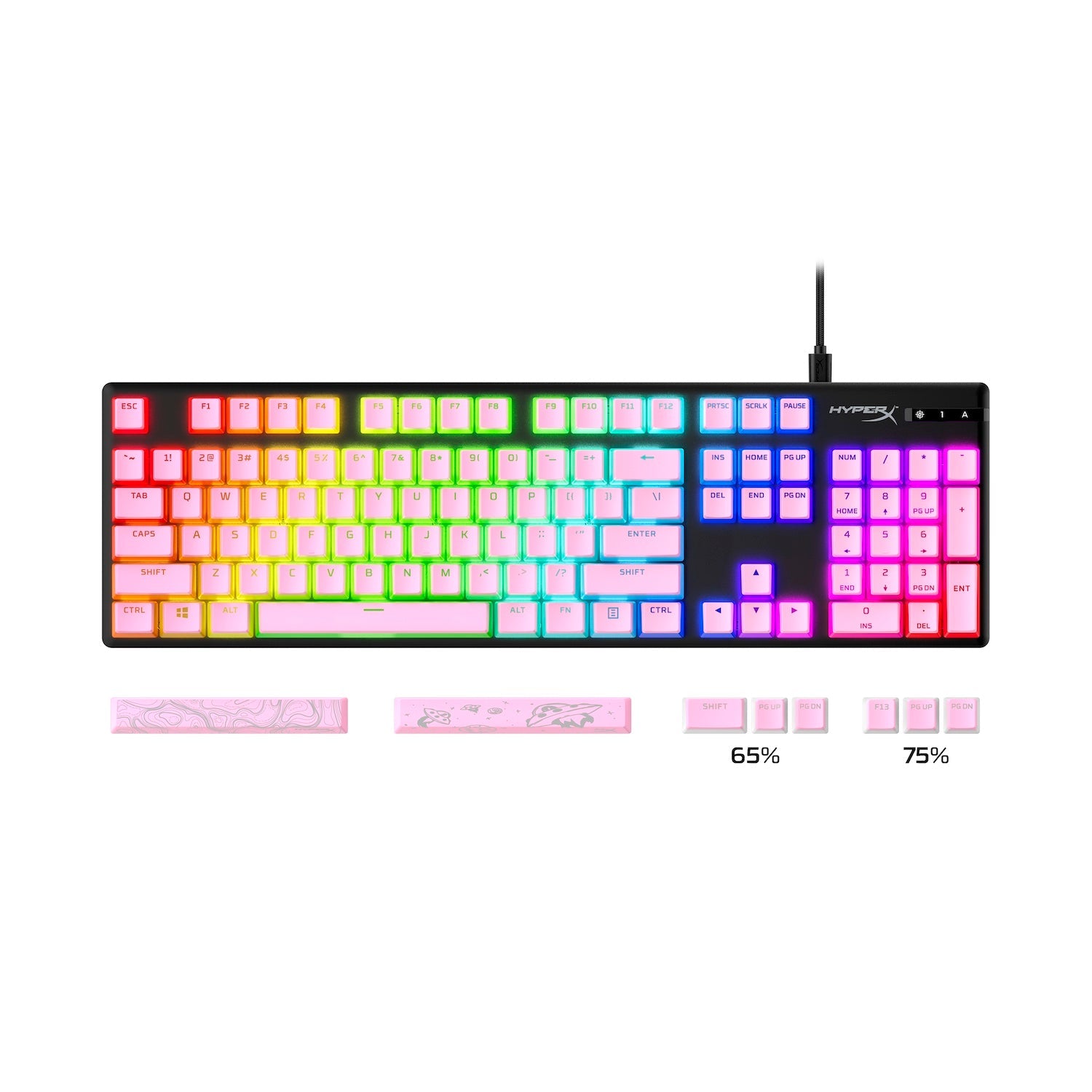 HyperX Pudding Keycaps Pink (PBT US Layout)