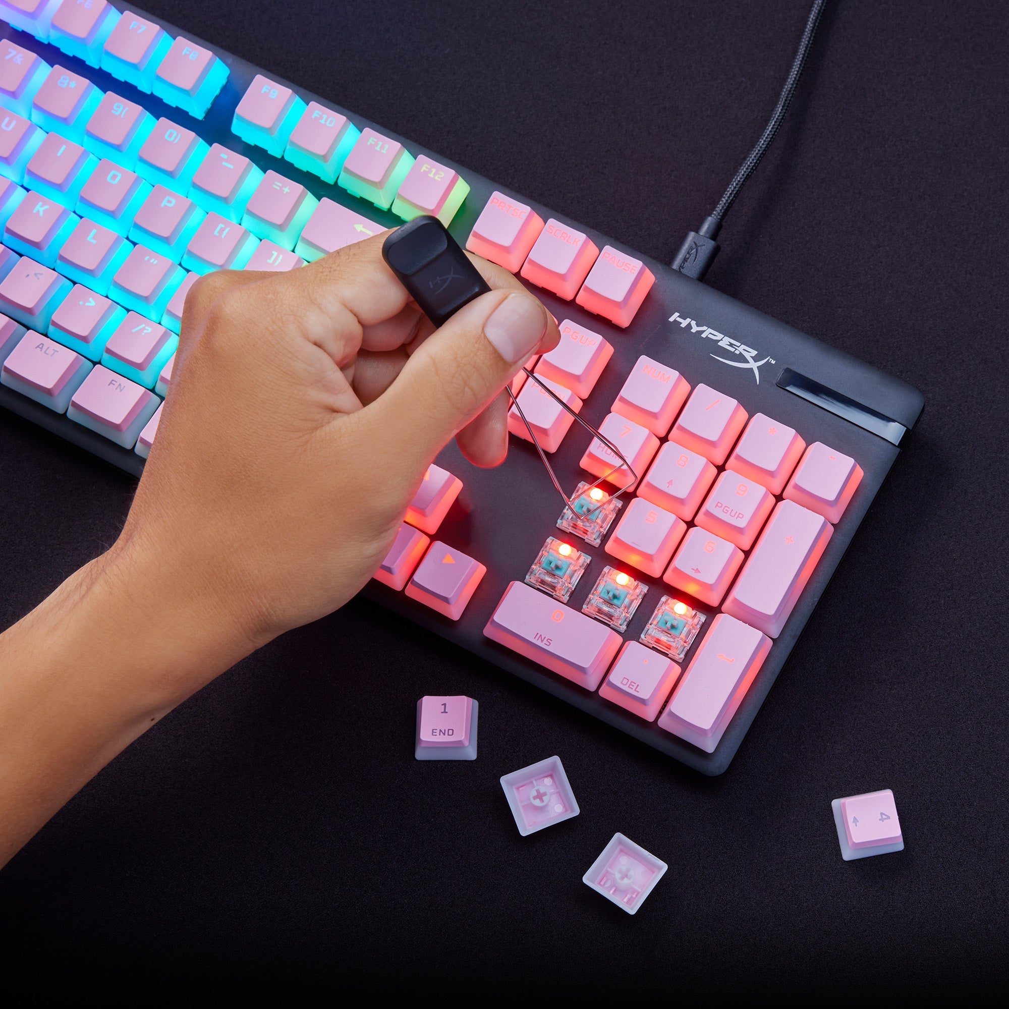 HyperX Pudding Keycaps Pink (PBT US Layout)