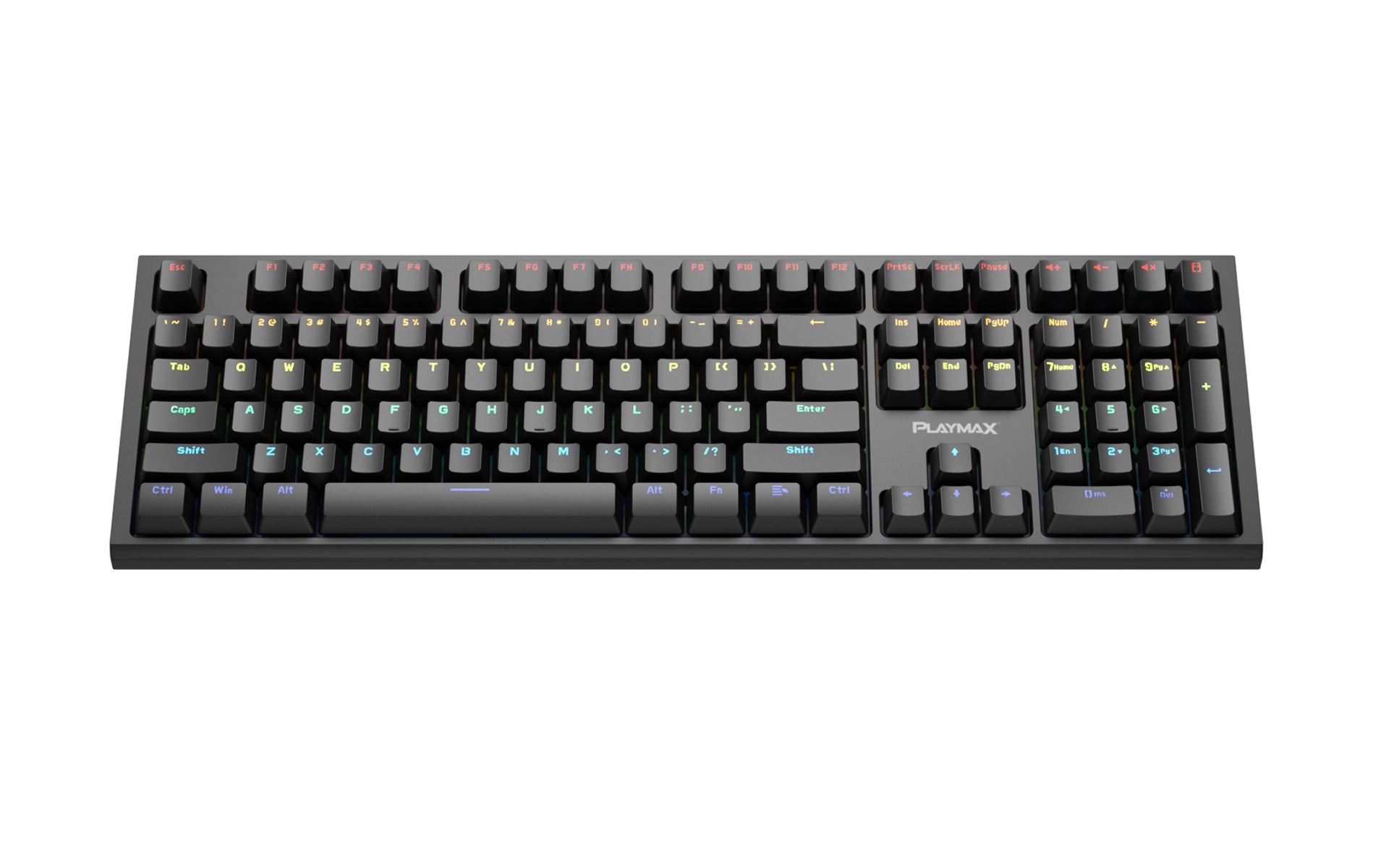 Playmax PRO Black RGB Mechanical Gaming Keyboard w/ Bonus Purple Key Caps