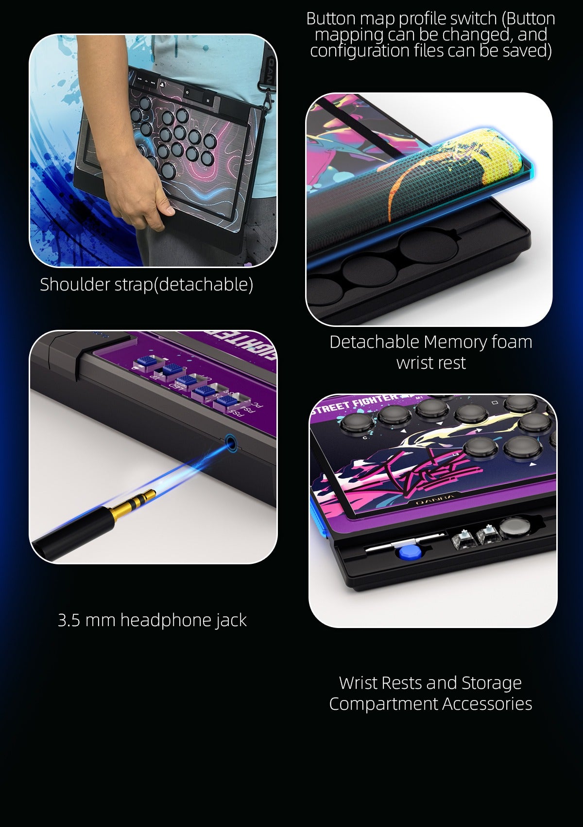 Qanba Sapphire Arcade Controller: Street Fighter Juri Han Edition - PS5/PS4/PC